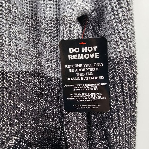 Woman Within Gray Gradient Cardigan Sweater 5X Relaxed Neutral Chunky Knit NWT - Picture 6 of 12